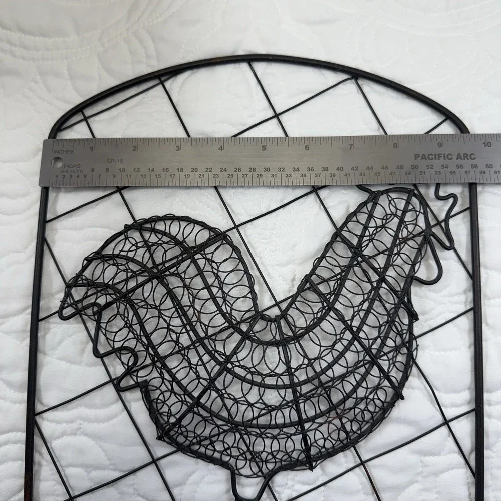 ROOSTER CHICKEN Metal Key Holder -‎ Three Hooks for Hanging Misc Items 10